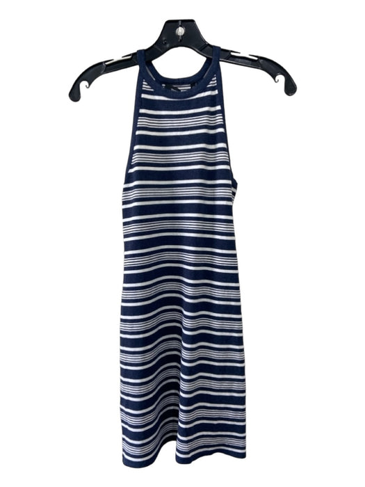 Theory Size P Navy & white Viscose Sleeveless Striped Dress Navy & white / P
