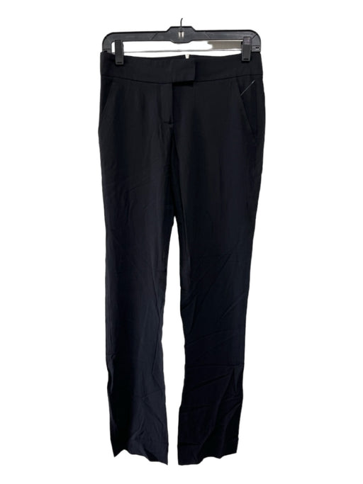 Theory Size 0 Black Wool & Viscose Mid Rise Trouser Pants Black / 0