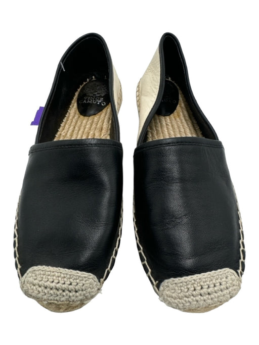 Vince Camuto Shoe Size 36 Black & Ivory Leather Espadrille Flats Black & Ivory / 36