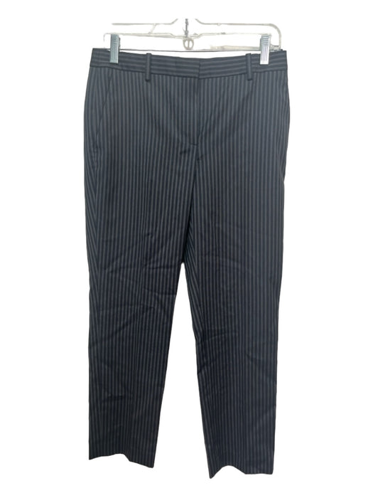 Theory Size 0 Black & Gray Wool Stripe hook & zip Trouser Pants Black & Gray / 0