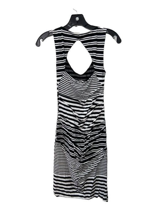 Nicole Miller Size XS/P White & Black Rayon & Acetate Blend Sleeveless Dress White & Black / XS/P