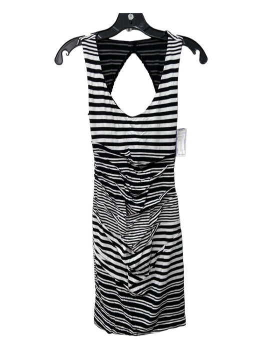 Nicole Miller Size XS/P White & Black Rayon & Acetate Blend Sleeveless Dress White & Black / XS/P