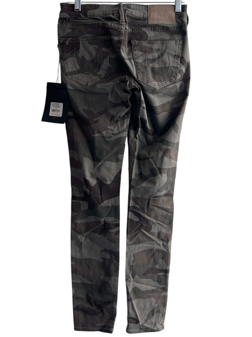 True Religion Size 24 Brown & Gray Cotton Camo Mid Rise 5 Pocket Skinny Jeans Brown & Gray / 24
