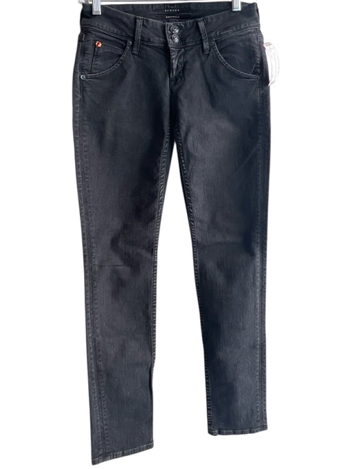 Hudson Size 24 Black Wash Cotton Mid Rise 5 Pocket Zip Fly Skinny Jeans Black Wash / 24