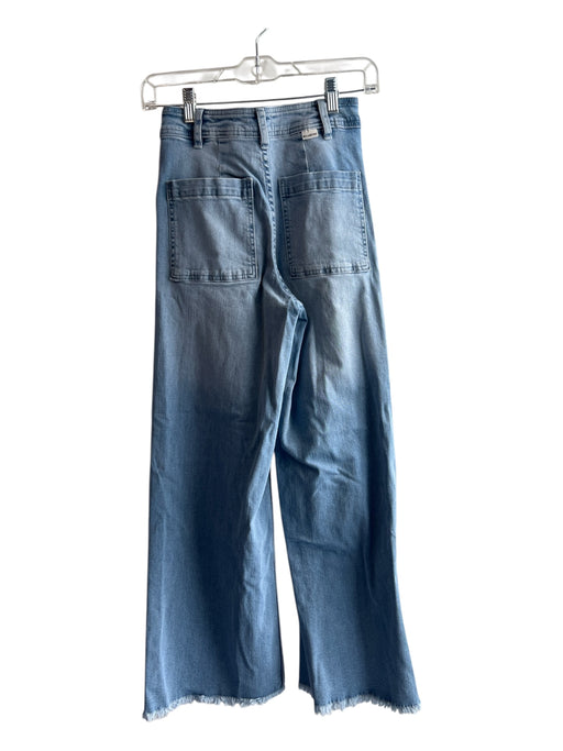 Billabong Size 24 Light Wash Cotton High Rise Back Pocket Zip Fly Wide Leg Jeans Light Wash / 24