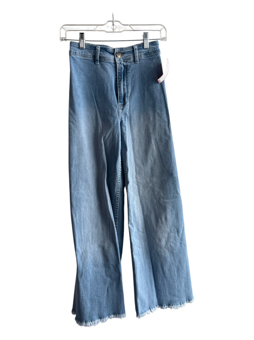 Billabong Size 24 Light Wash Cotton High Rise Back Pocket Zip Fly Wide Leg Jeans Light Wash / 24