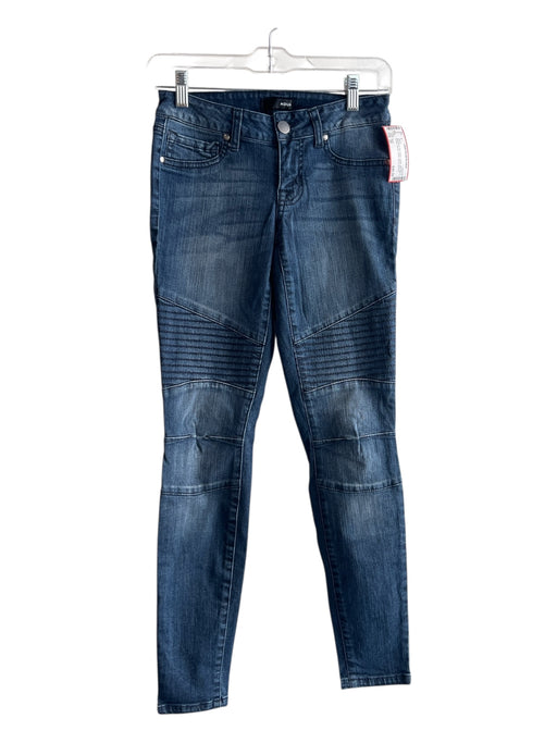 Aqua Size 25 Medium & Dark Wash Cotton Mid Rise 5 Pocket Skinny Modo Jeans Medium & Dark Wash / 25