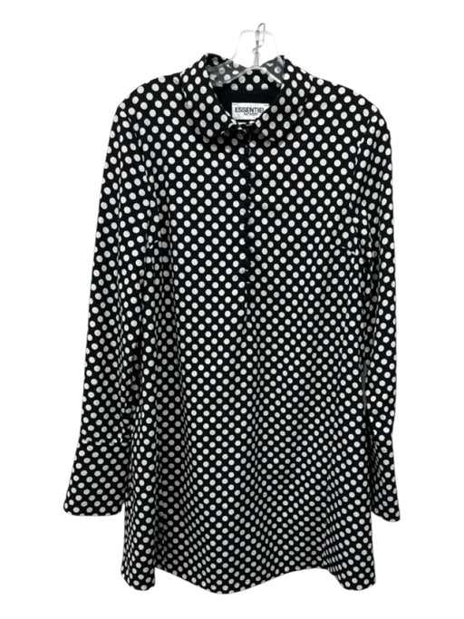 Essentiel Antwerp Size 38/S Black & White Polyester 3/4 Button Polka Dot Dress Black & White / 38/S