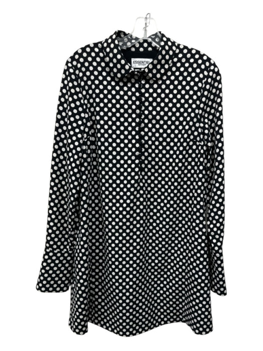 Essentiel Antwerp Size 38/S Black & White Polyester 3/4 Button Polka Dot Dress Black & White / 38/S