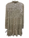 Sail To Sable Size M Cream White Polyester Blend Fully Sequined V Neck Dress Cream White / M