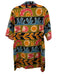 Oliphant Size L Black & Multi Cotton Abstract Print 1/2 Sleeve 1/2 Button Dress Black & Multi / L
