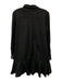 Tuckernuck Size L Black Cotton Blend Long Sleeve 1/2 Button Collared Dress Black / L