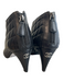 Chanel Shoe Size 37 Black Leather Quilted Almond Toe Back Zip Booties Black / 37