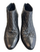 Chanel Shoe Size 37 Black Leather Quilted Almond Toe Back Zip Booties Black / 37