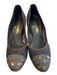 Chanel Shoe Size 37 Black Cork & Leather Mesh Cap Toe Logo Kitten Heel Shoes Black / 37