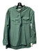Ann Mashburn Size Medium Green Cotton Long Sleeve Collared Front Pocket Top Green / Medium