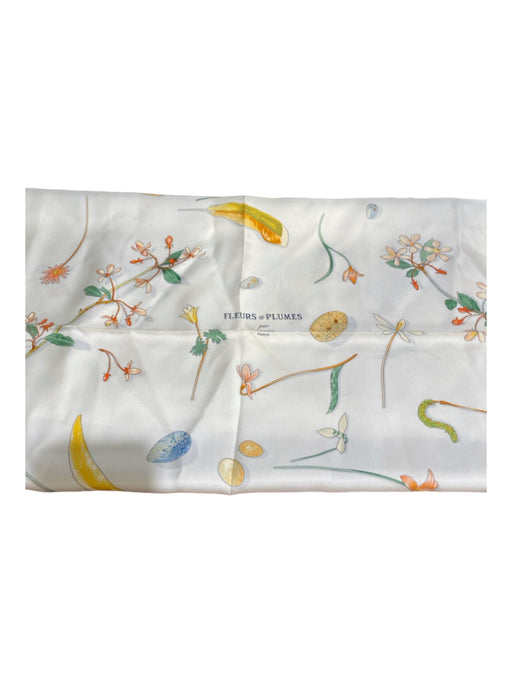 Hermes White & Multi Silk Floral Egg Graphic scarf White & Multi / M