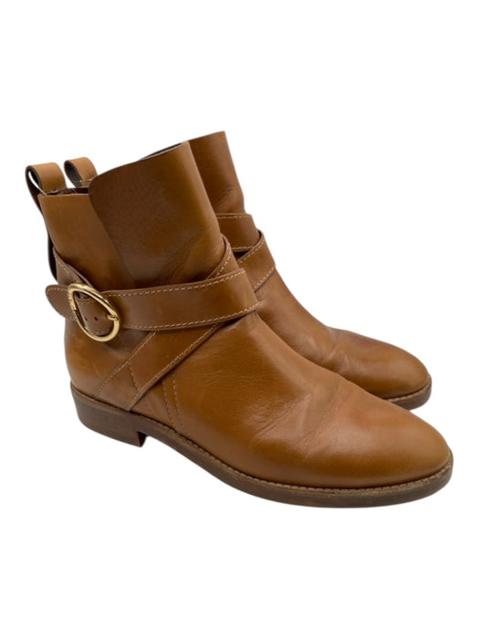 See By Chloe Shoe Size 41 Brown Leather goldtone hardware Buckle Booties Brown / 41