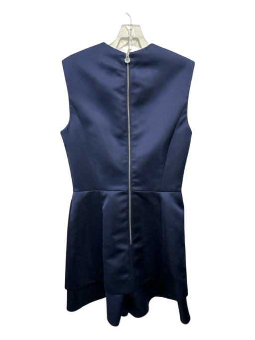 Carven Size 38 Navy Polyester Blend Tiered Sleeveless Back Zip Dress Navy / 38