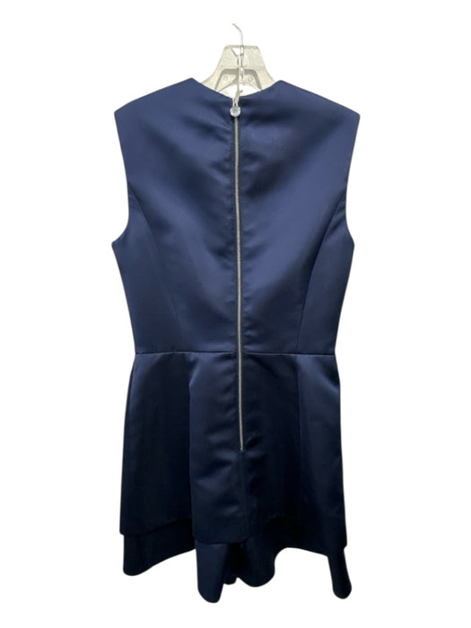 Carven Size 38 Navy Polyester Blend Tiered Sleeveless Back Zip Dress Navy / 38