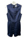 Carven Size 38 Navy Polyester Blend Tiered Sleeveless Back Zip Dress Navy / 38