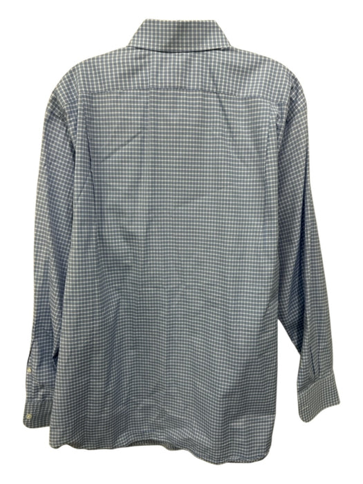 Hamilton Size Est XL Light Blue & White Cotton Plaid Button Up Long Sleeve Shirt Light Blue & White / Est XL
