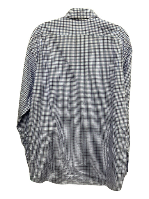 Sid Mashburn Size XL Blue & Purple Cotton Plaid Button Up Long Sleeve Shirt Blue & Purple / XL