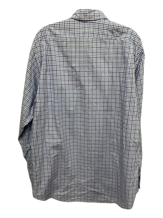 Sid Mashburn Size XL Blue & Purple Cotton Plaid Button Up Long Sleeve Shirt Blue & Purple / XL