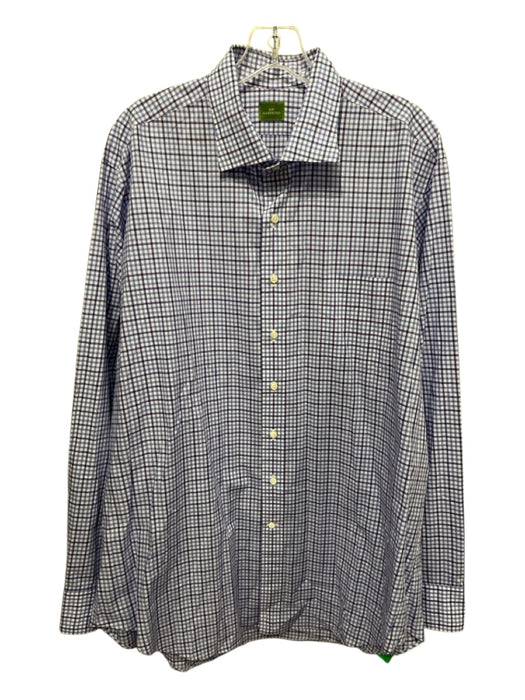 Sid Mashburn Size XL Blue & Purple Cotton Plaid Button Up Long Sleeve Shirt Blue & Purple / XL