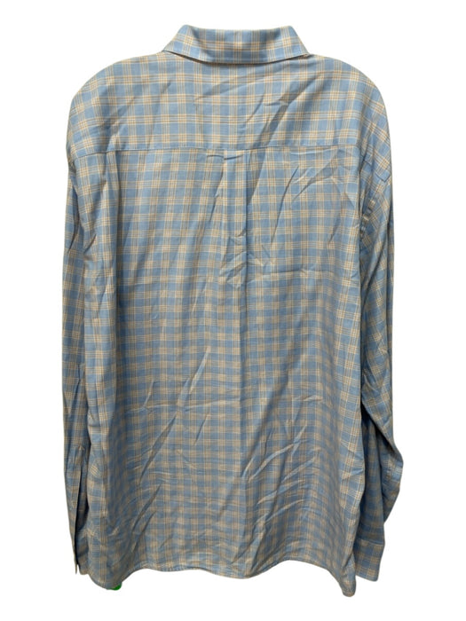 Peter Millar Size XL Light Blue & Orange Print Cotton Blend Long Sleeve Shirt Light Blue & Orange Print / XL