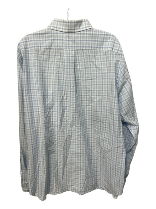Hamilton Size XL Light Blue & White Cotton Plaid Button Up Long Sleeve Shirt Light Blue & White / XL