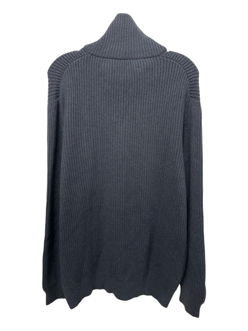 Johnstons of Elgin Size XL Blue Cashmere Ribbed Zip UP Men's Sweater Blue / XL