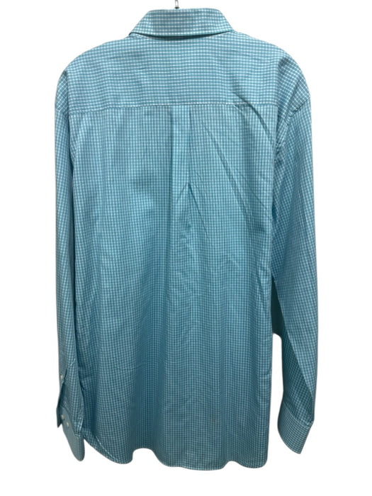 Peter Millar NWT Size L Blue & White Cotton Plaid Button Down Long Sleeve Shirt Blue & White / L
