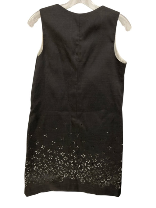 Ann Mashburn Size Small Gray Polyester Blend Sleeveless Floral Lazer Cut Dress Gray / Small
