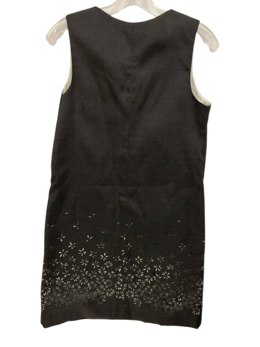 Ann Mashburn Size Small Gray Polyester Blend Sleeveless Floral Lazer Cut Dress Gray / Small