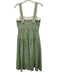 Shoshanna Size 6 Green & White Polyester Blend Sleeveless Tiered Midi Dress Green & White / 6