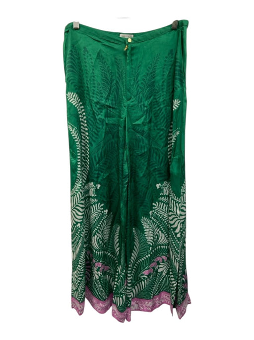 Poupette St. Barth Size Medium Green, Pink, White Viscose High Rise Floral Pants Green, Pink, White / Medium
