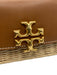 Tory Burch Tan & beige Leather & Wicker Flap Logo Chain Strap Clutch Bag Tan & beige / Mini