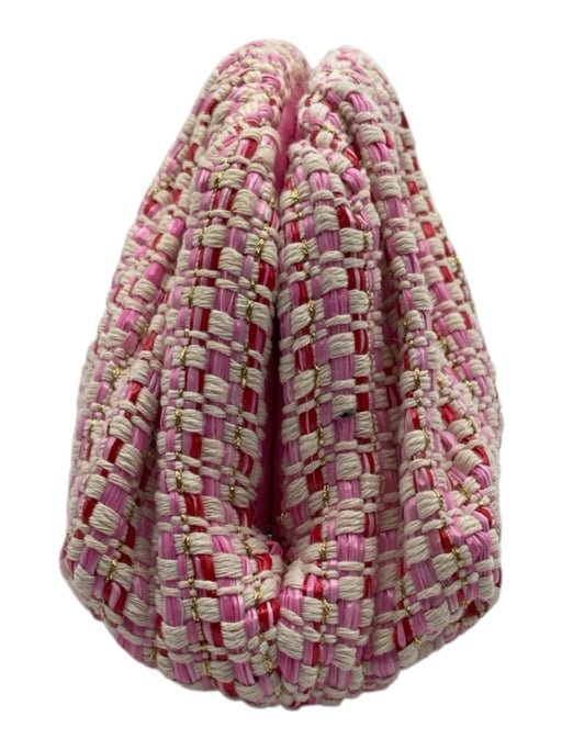 Shiraleah Pink, Red, White Textile Pleated Boucle Magnetic Close Clutch Bag Pink, Red, White / Small