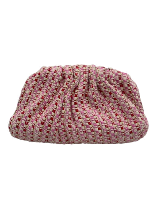 Shiraleah Pink, Red, White Textile Pleated Boucle Magnetic Close Clutch Bag Pink, Red, White / Small