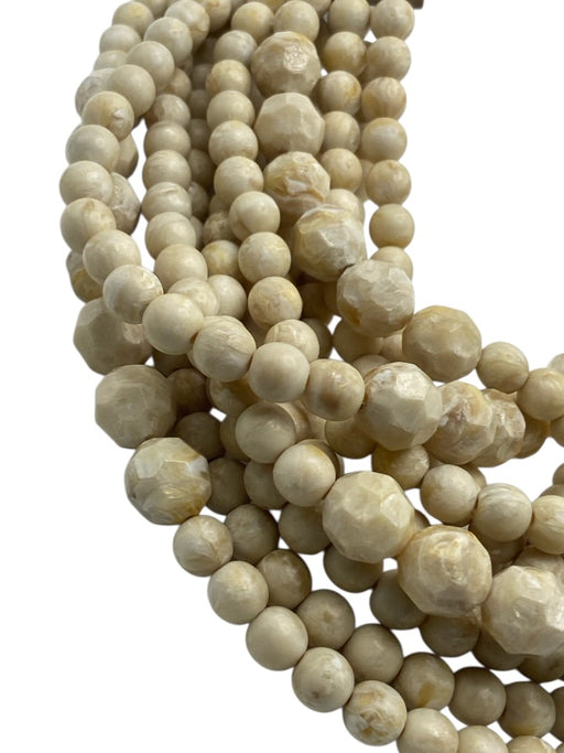 Fairchild Baldwin Beige & Taupe Resin Beads Multi Strand Necklace Beige & Taupe