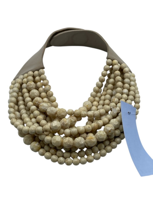 Fairchild Baldwin Beige & Taupe Resin Beads Multi Strand Necklace Beige & Taupe
