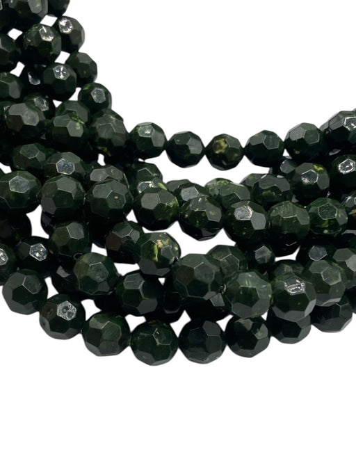 Fairchild Baldwin Dark Green Resin Beads Multi Strand Necklace Dark Green