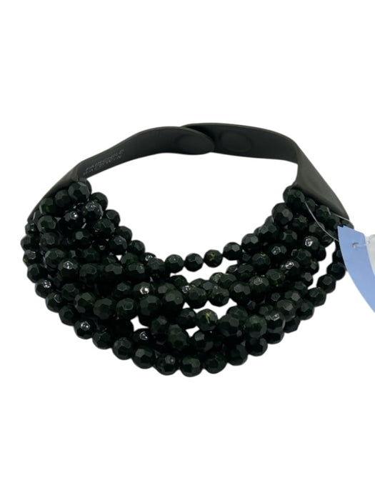 Fairchild Baldwin Dark Green Resin Beads Multi Strand Necklace Dark Green