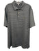 Peter Millar Size XL Gray & White Synthetic Striped Polo Athleisure Short Sleeve Gray & White / XL