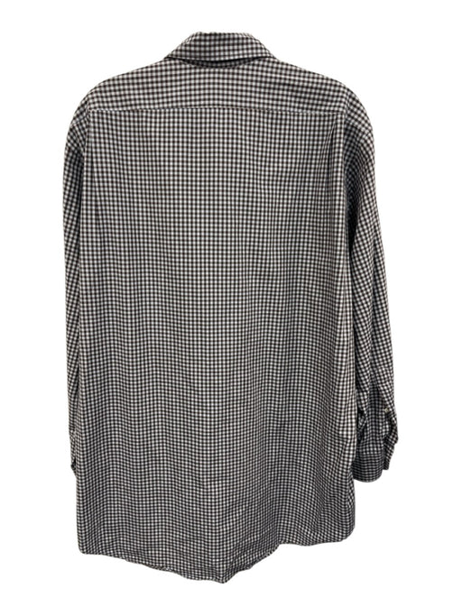 Sid Mashburn Size XL Brown & Blue Cotton Plaid Button Up Men's Long Sleeve Shirt Brown & Blue / XL