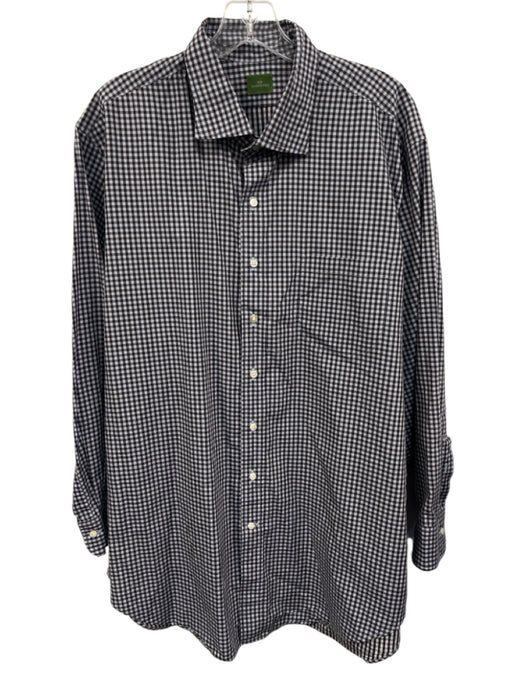 Sid Mashburn Size XL Brown & Blue Cotton Plaid Button Up Men's Long Sleeve Shirt Brown & Blue / XL