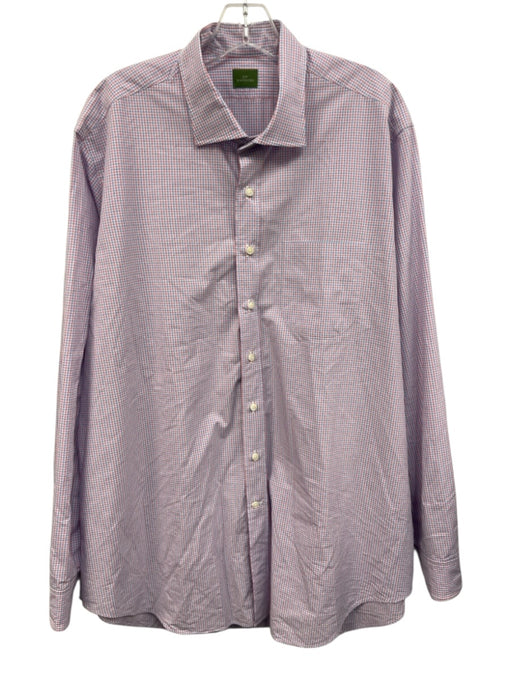 Sid Mashburn Size XL Orange & Blue Cotton Plaid Button Up Long Sleeve Shirt Orange & Blue / XL