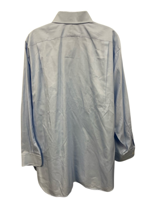 Hamilton Size Est XL Blue Cotton Solid Button Up Men's Long Sleeve Shirt Blue / Est XL
