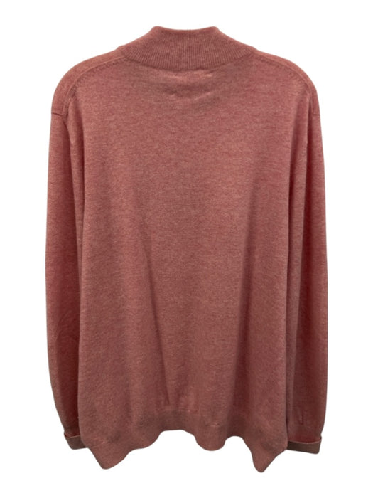 Gentlemen's Corner Size XL Red Cashmere Solid Quarter Zip Men's Sweater Red / XL